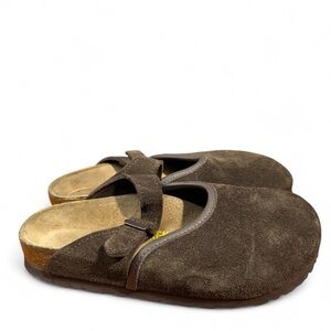 Birkenstock Dark Brown Suede Mules